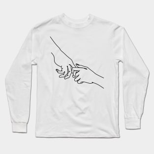 One Line hands drawing Long Sleeve T-Shirt